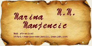 Marina Manjenčić vizit kartica